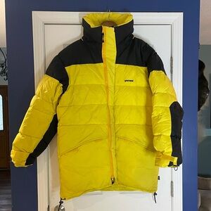 SPIEWAK men's down puffer double zip ski jacket in yellow - Large